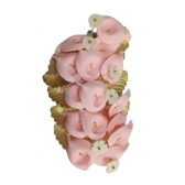 Buque em Biscuit Rosa Bebê e Dourado - Decoração