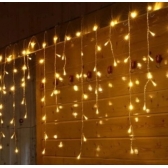 Pisca Cascata 200 Led 5 Metros 110V Branco Quente Fio Branco - Natal