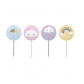 Toppers Para Doces e Salgados Chuva de Amor c/8 Junco - Temas Infantis