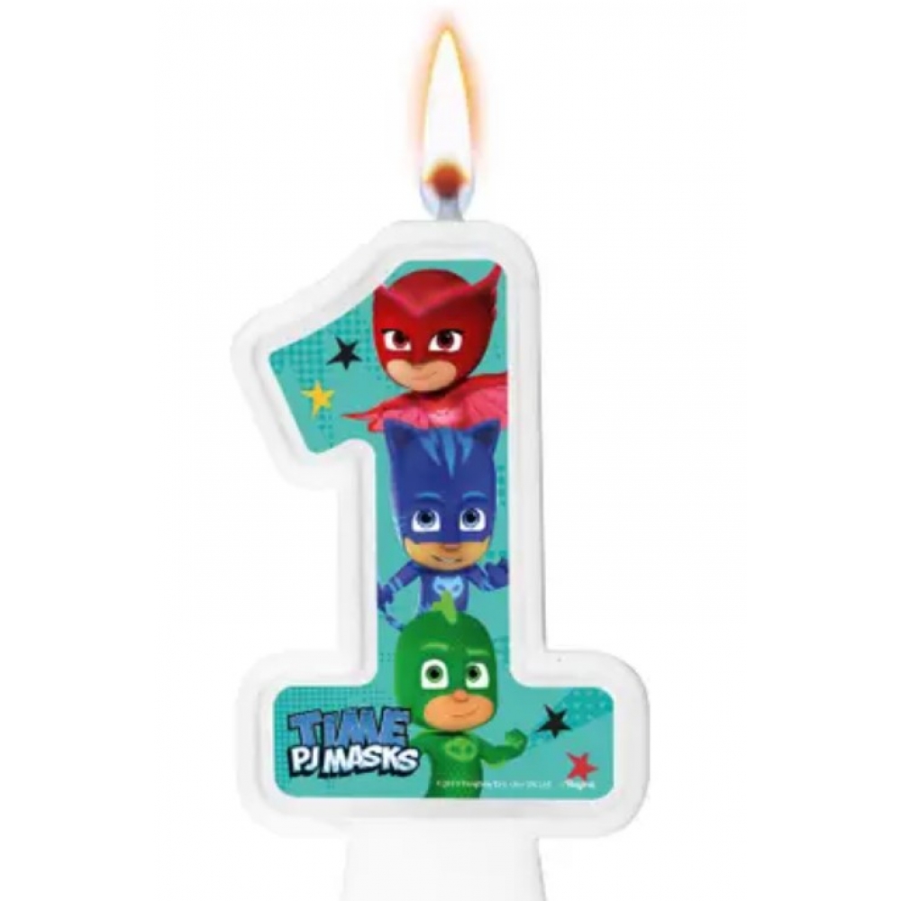 Vela Numeral PJ Masks Regina Festas - Temas Infantis