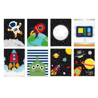 Cartaz Decorativo Astronauta  c/8 Cromus