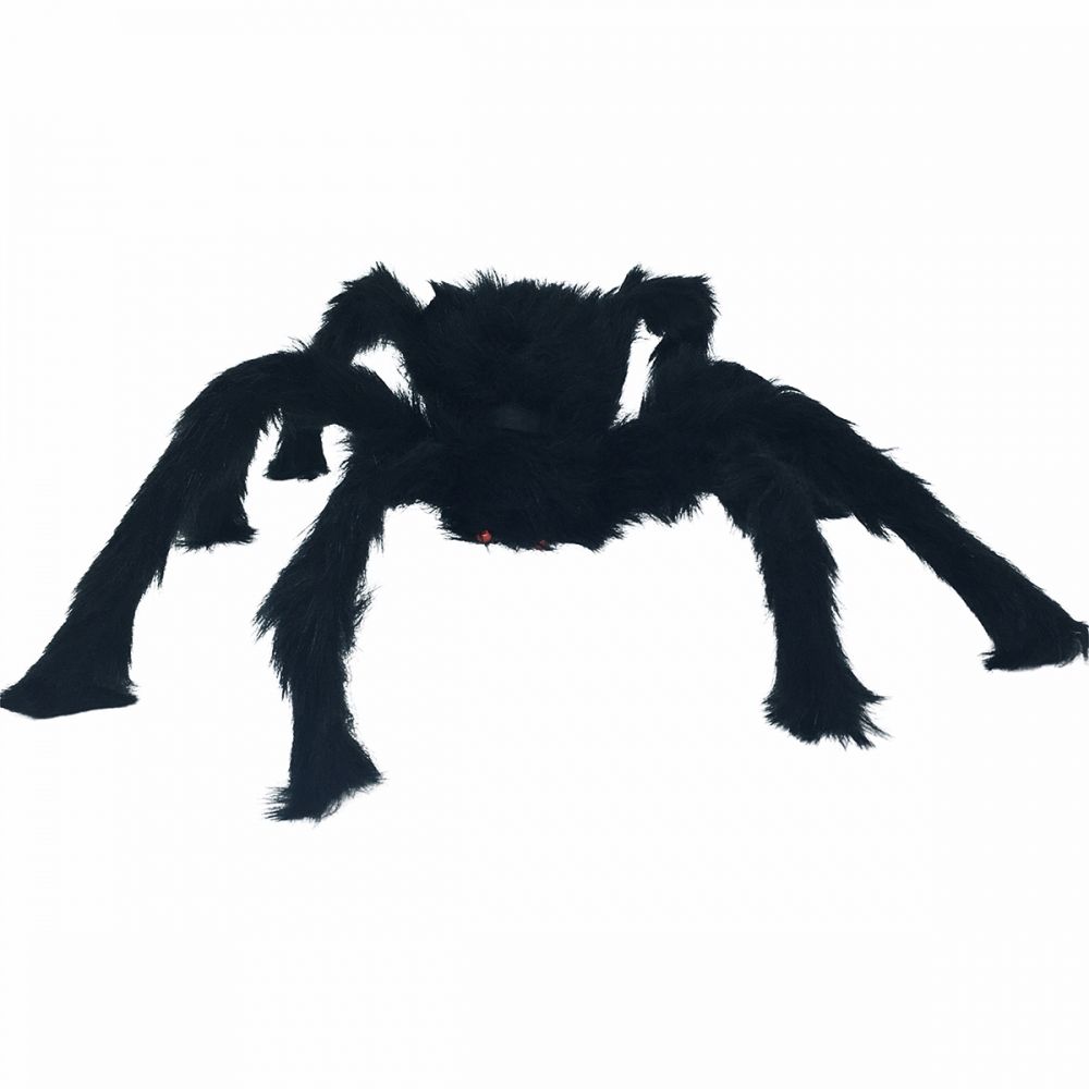 Aranha Halloween Preta Peluda Média - Halloween