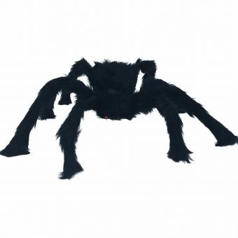 Aranha Halloween Preta Peluda Média
