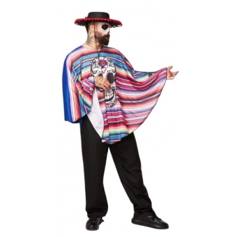 Fantasia Poncho Mexicano Mariachi Adulto Super