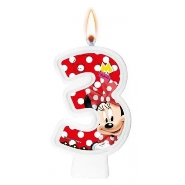 Vela Numeral Red Minnie Regina Festas - Temas Infantis