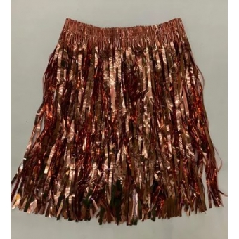 Saia de Ráfia Metalizada Adulto Rose Gold