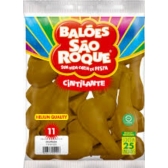 Balão 11 Cintilante Dourado c/25 São Roque - Balões