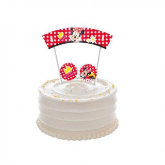 Topper Para Bolo Red Minnie Regina Festas