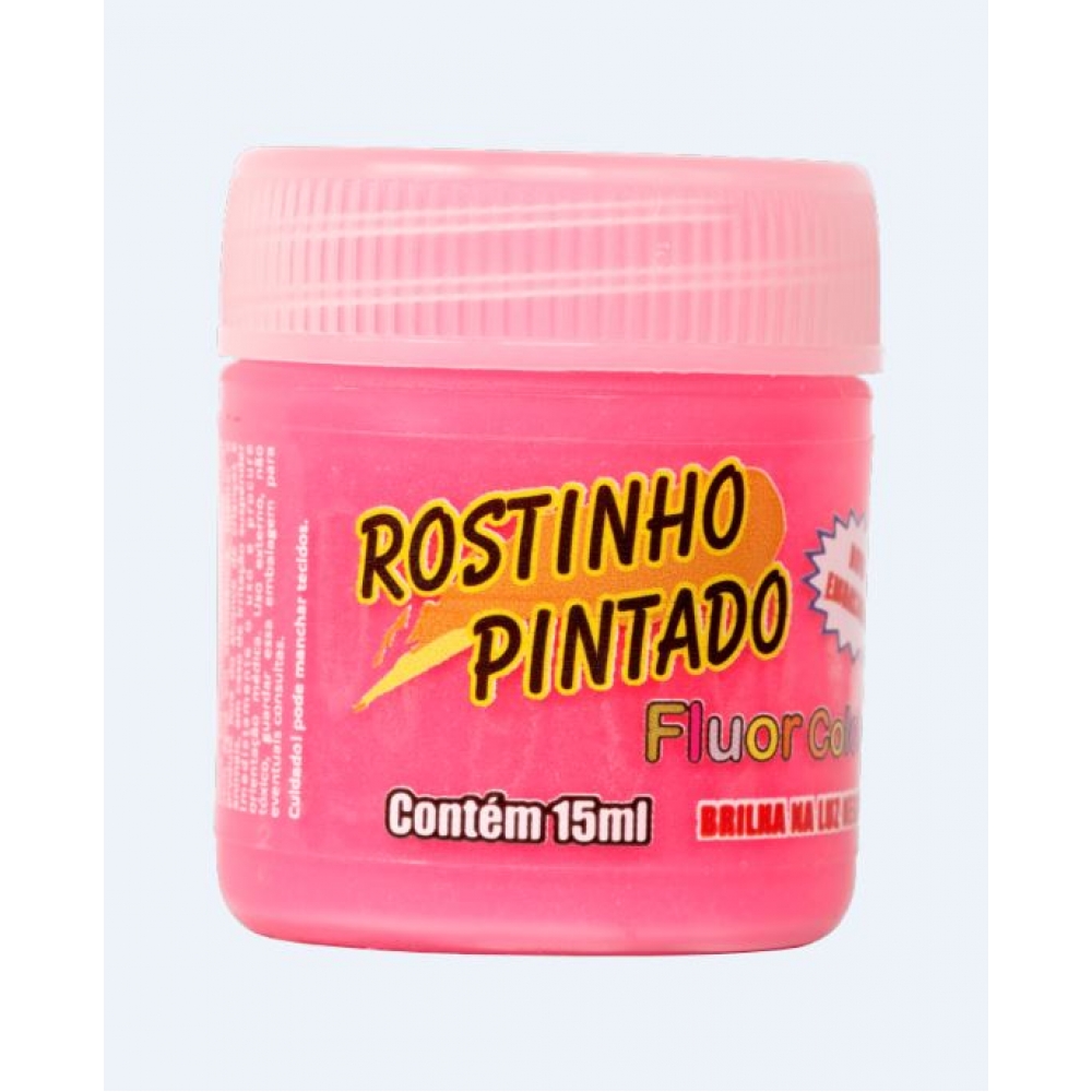 Tinta Facial Líquida 15ml Flúor Rosa Rostinho Pintado - Pintura Facial