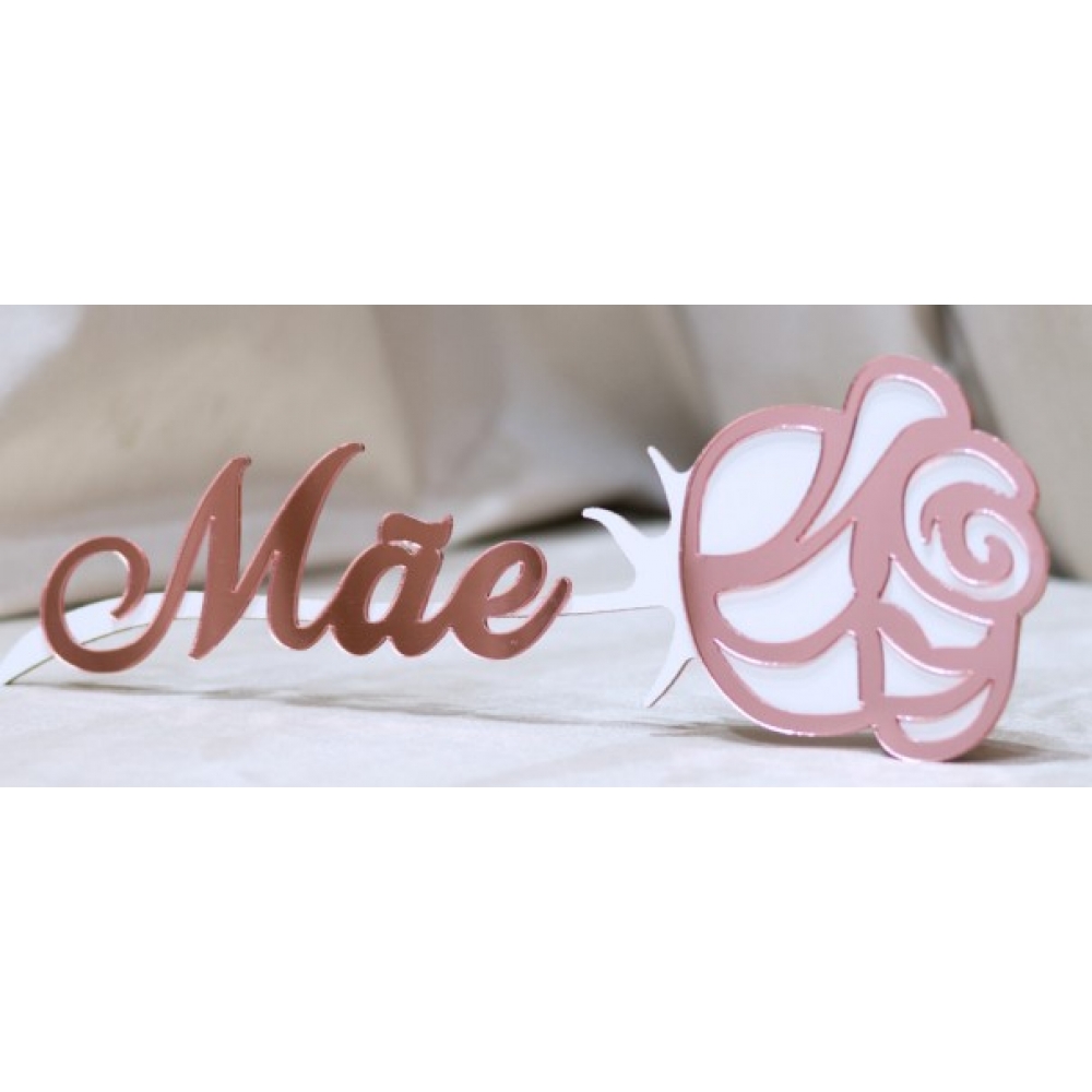 Enfeite de Mesa MDF Dia das Mães Rosa Grinfest - Dia das Mães