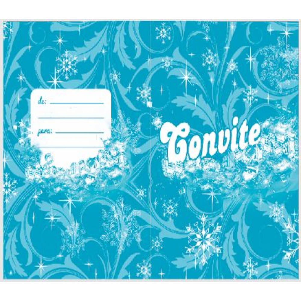 Convite Flocos de Neve Azul c/10 NC Toys - Temas Infantis