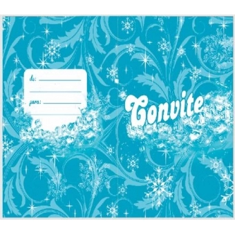 Convite Flocos de Neve Azul c/10 NC Toys