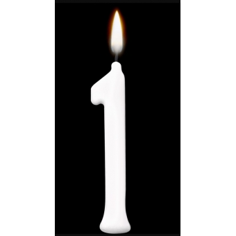 Vela Parabéns Branca Regina Festas