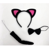 Kit Fantasia Gatinha Preta e Pink 3 Peças - Acessórios para fantasia