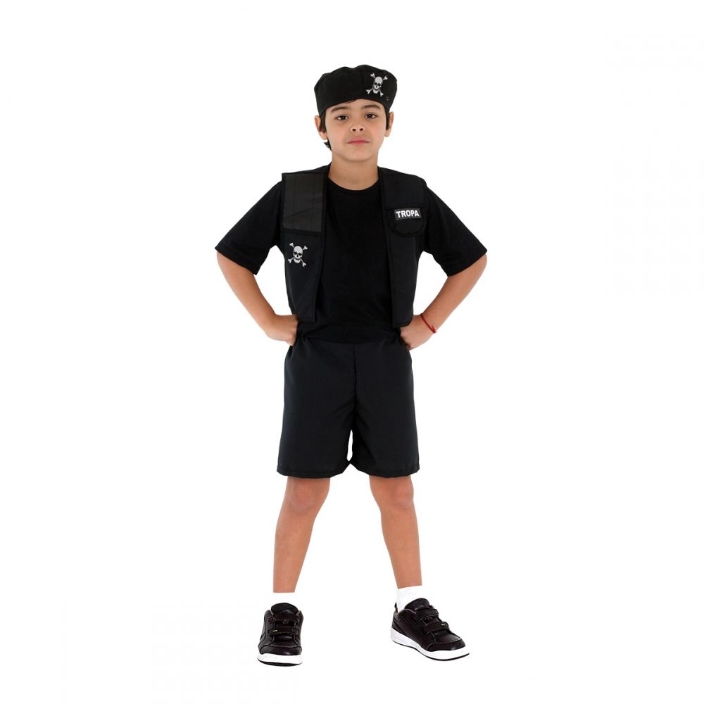 Fantasia Policial Tropa Curto Infantil Sulamericana - Infantis