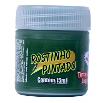 Tinta Facial Líquida 15ml Verde Bandeira Rostinho Pintado
