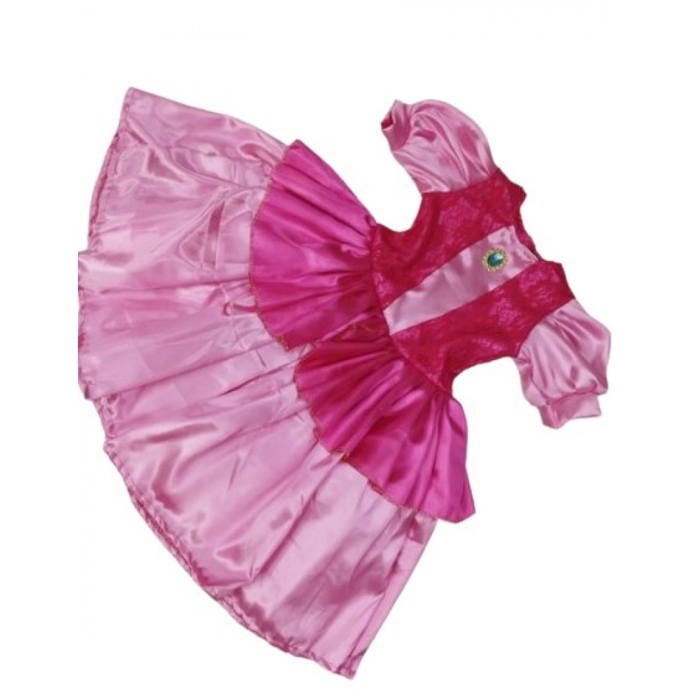 Fantasia Princesa Pêssego Rosa Infantil - Fantasias Infantis