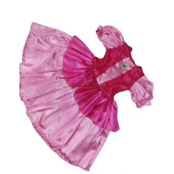 Fantasia Princesa Pêssego Rosa Infantil