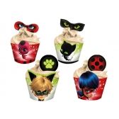 Cupcake Wrapper com Enfeite Miraculous Ladybug c/12 Regina Festas - Temas Infantis