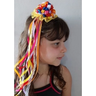 Presilha Junina Pompom com Fitas