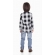 Camisa Junina Infantil Flanela Xadrez Preta - Fantasias Juninas