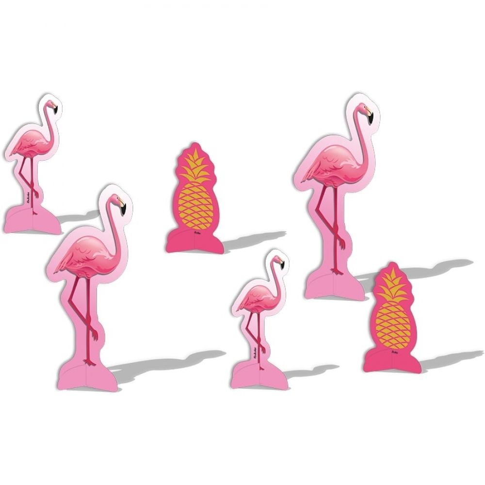 Decoração de Mesa Lets Flamingo c/8 Festcolor - Temas Infantis