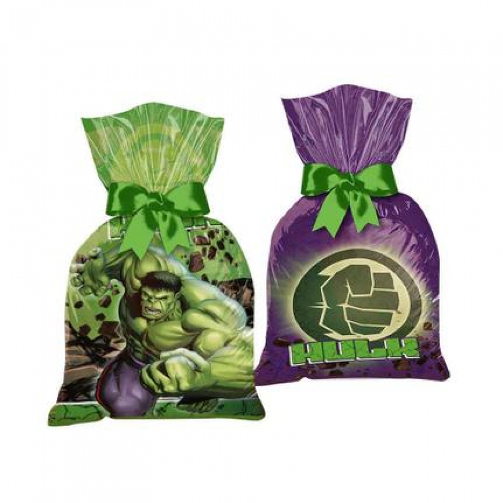 Sacola Plástica Hulk Animação c/12 Regina Festas - Temas Infantis