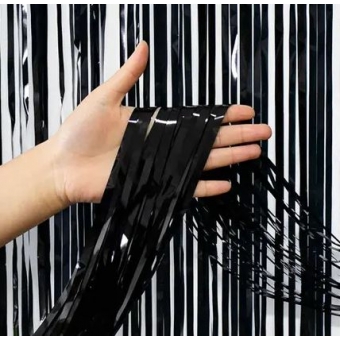 Cortina de Ráfia Fosca Preta 1m x 2m