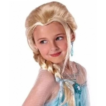 Peruca Sintética Frozen Elsa c/ Trança Loira