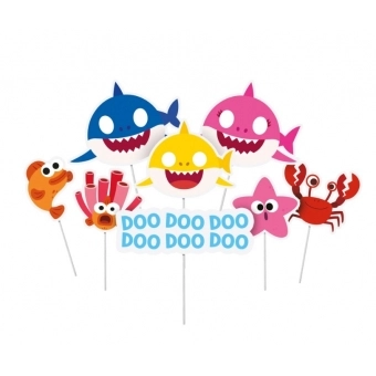 Plaquinhas Divertidas Baby Shark c/8 Cromus