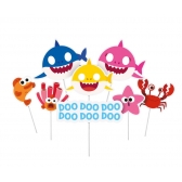 Plaquinhas Divertidas Baby Shark c/8 Cromus - Temas Infantis