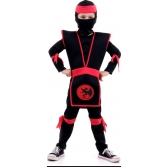 Fantasia Ninja Preto e Vermelho Infantil Sulamericana - Fantasias Infantis
