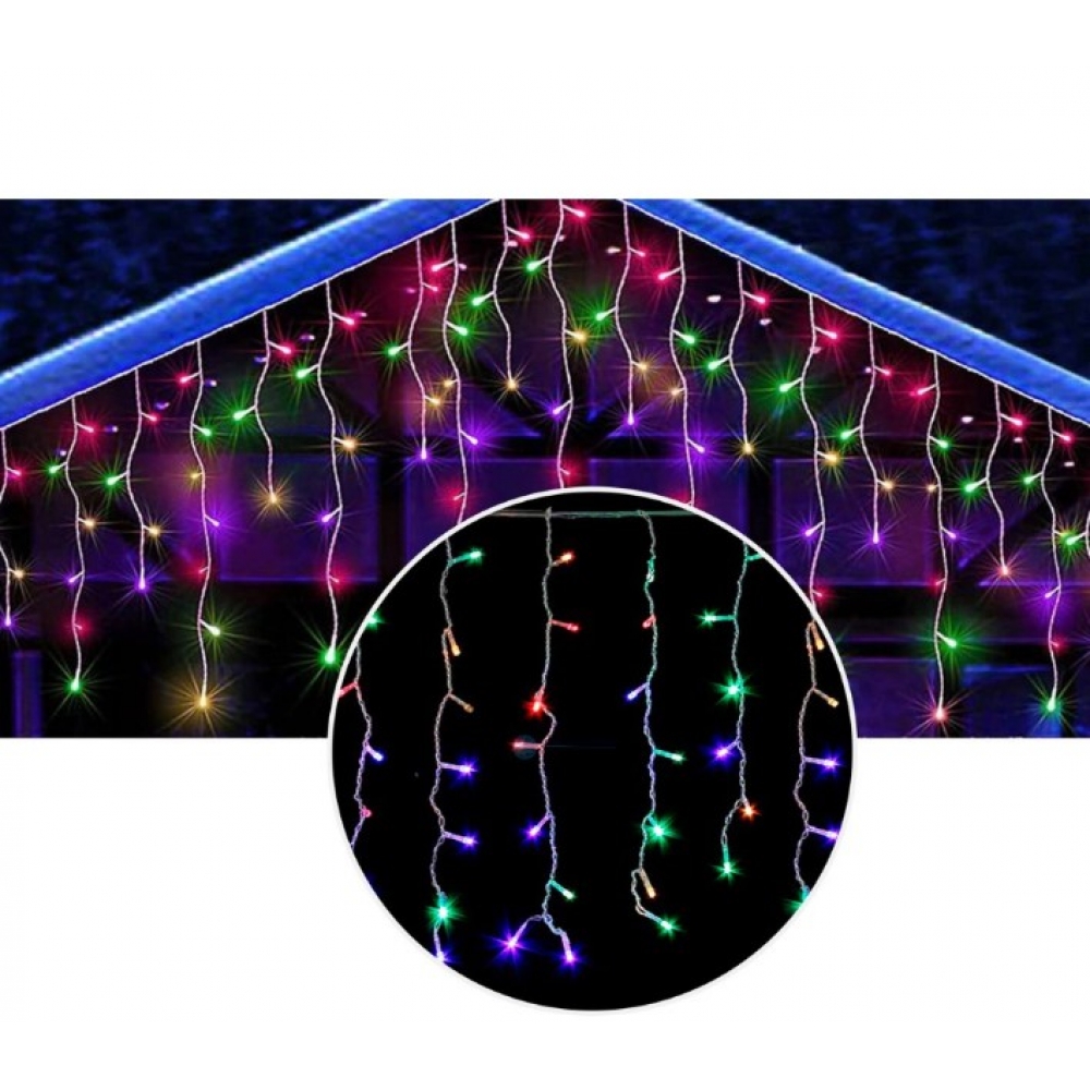 Pisca Cascata 400 Led 10 Metros 220V Colorida Fio Branco - Natal