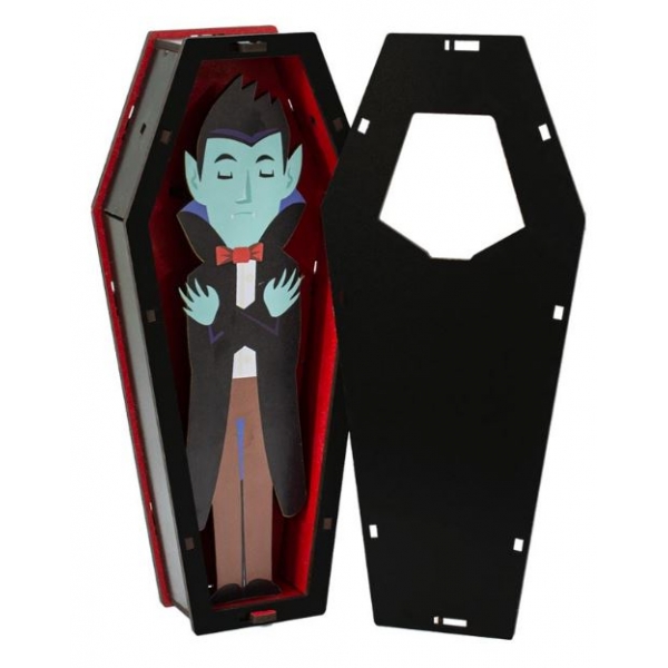 Caixão MDF Drácula 22cm com Tampa Produfest - Halloween
