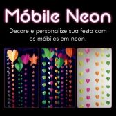 Móbile Decorativo Neon Coração Amarelo Reino das Festas - Temas Variados