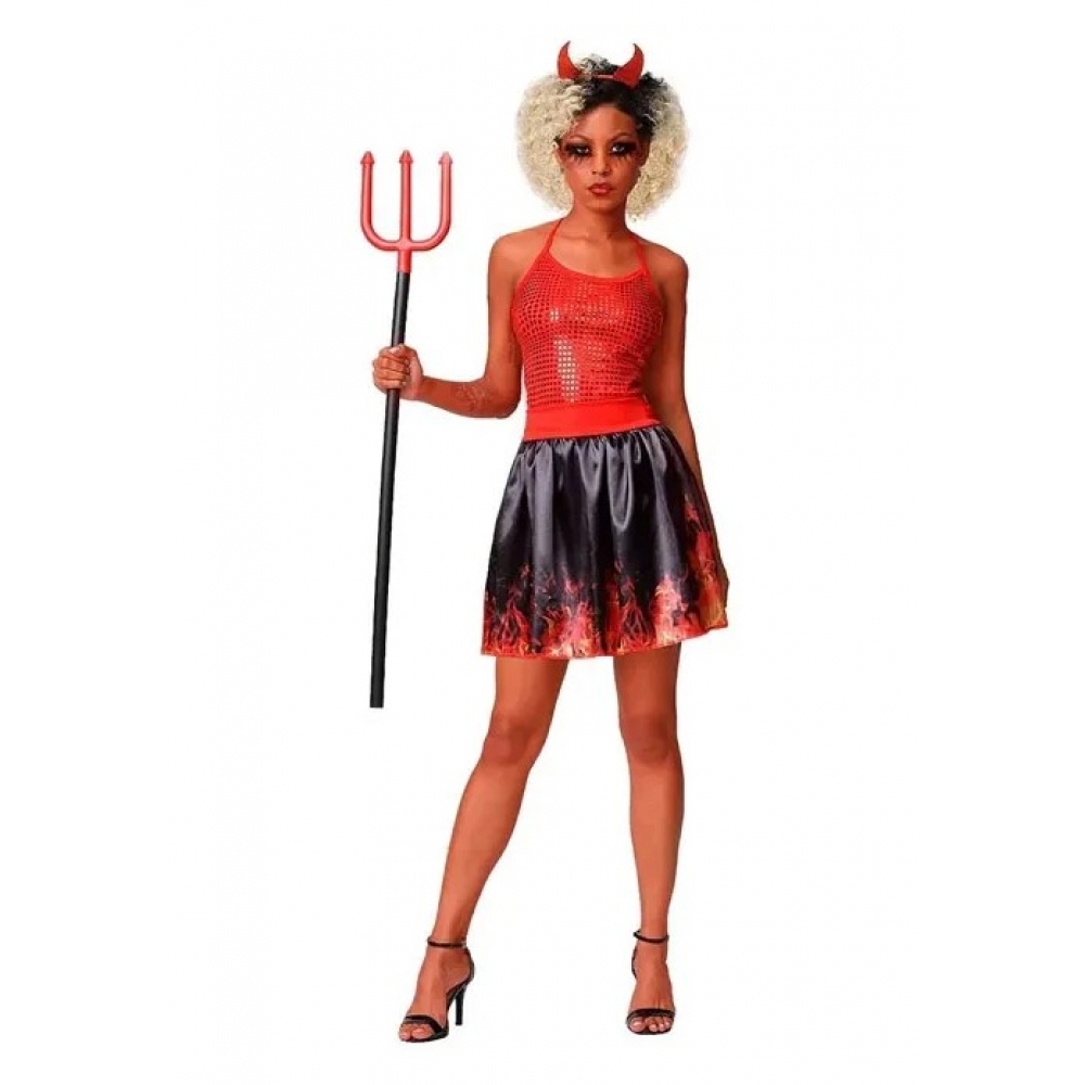 Fantasia Diabinha de Fogo Adulto Super - Outlet