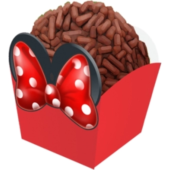Forminha Brigadeiro Minnie Orelha c/ Laço c/24 Festa Maluca
