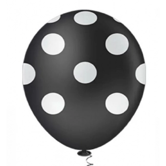 Balão 10 Bolinhas Preto e Branco c/25 Pic Pic