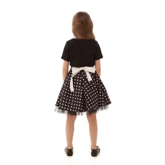 Fantasia Anos 60 Vestido Bolinhas c/ Bolero Infantil Muvilê