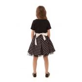 Fantasia Anos 60 Vestido Bolinhas c/ Bolero Infantil Muvilê - Fantasias Infantis