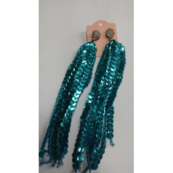 Brinco Carnaval Lantejoula Turquesa