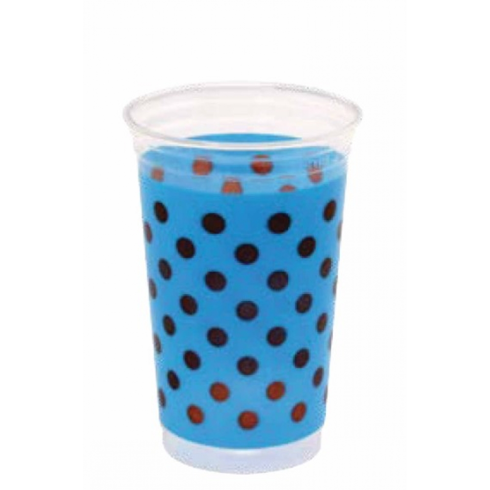 Copo Mania Poá Azul e Marrom 300ml c/30 Prafesta - Descartáveis