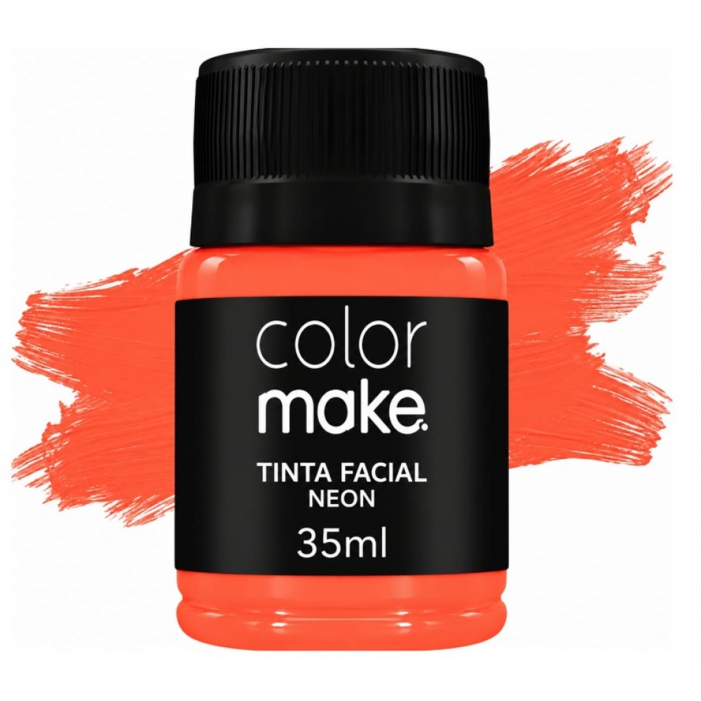 Tinta Facial Líquida 35ml Neon Laranja Colormake - Pintura Facial