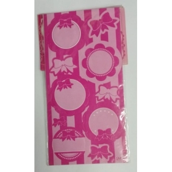 Lembrança Adesiva Listra Rosa c/4 Cartelas Regina Festas