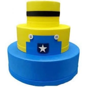 Bolo Fake Minions 3 Andares Cia do E.V.A