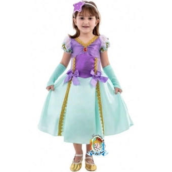 Fantasia Princesa Sereia Longa Infantil Rei Eli Ana