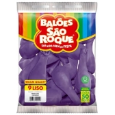 Balão 9 Liso Roxo Uva c/50 São Roque - Balões