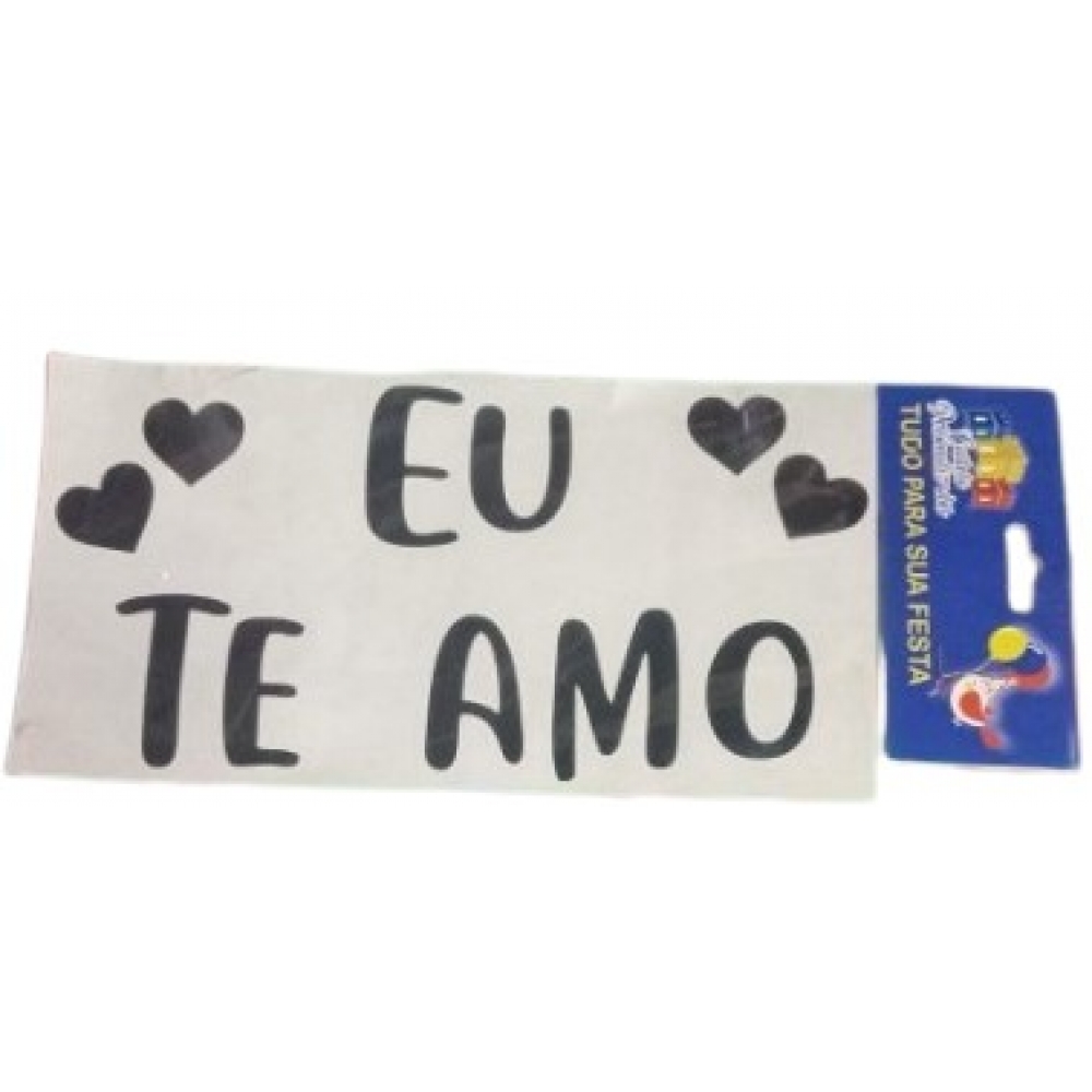 Adesivo Decorativo de Vinil Eu Te Amo Preto - Balões