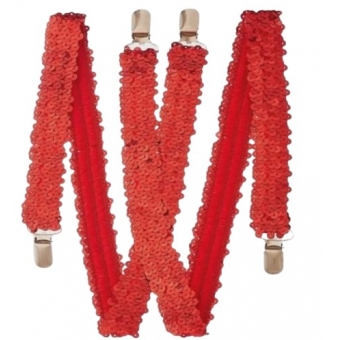 Suspensório Adulto Paetê Vermelho