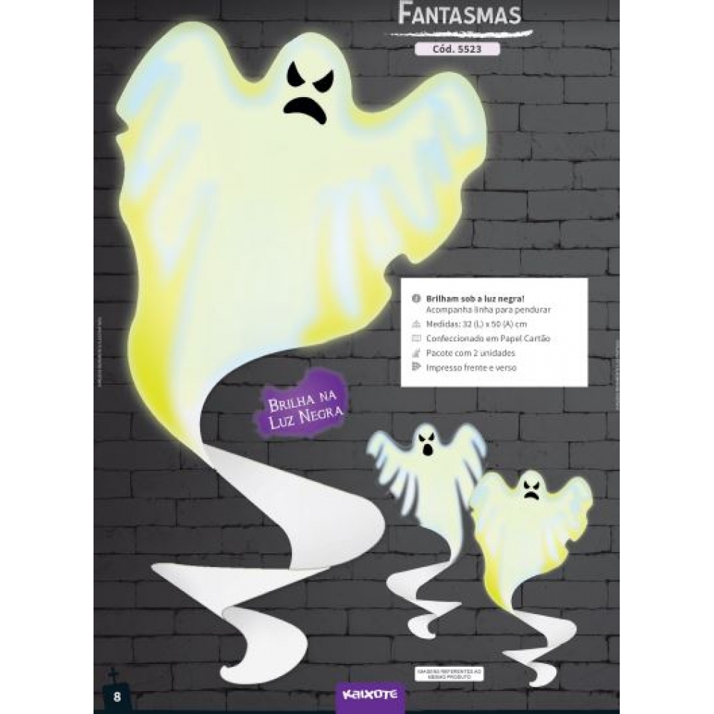 Enfeite Halloween Fantasma Espiral c/2 Kaixote - Halloween